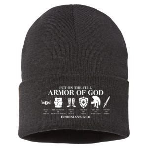 Put on the Full Armor of God Ephesians 6:10 Sustainable Knit Beanie