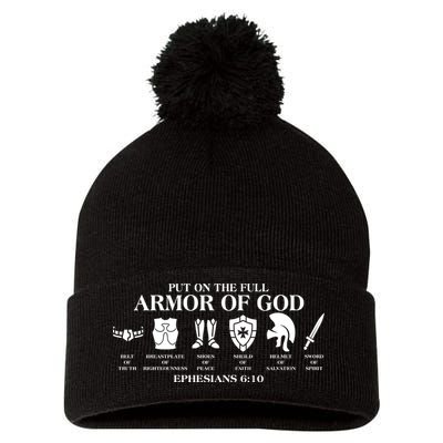 Put on the Full Armor of God Ephesians 6:10 Pom Pom 12in Knit Beanie