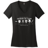 Put on the Full Armor of God Ephesians 6:10 Women's V-Neck T-Shirt