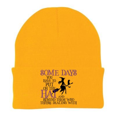 Put On The Hat Funny Witch Halloween Knit Cap Winter Beanie