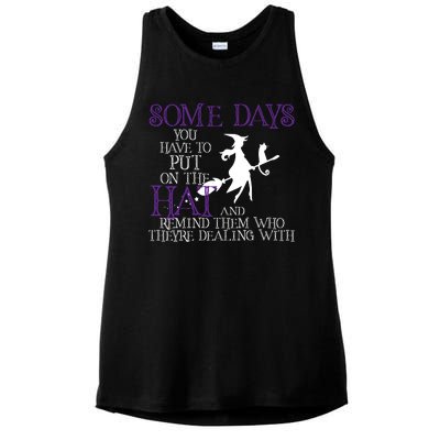 Put On The Hat Funny Witch Halloween Ladies PosiCharge Tri-Blend Wicking Tank