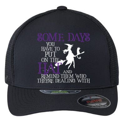 Put On The Hat Funny Witch Halloween Flexfit Unipanel Trucker Cap
