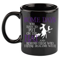 Put On The Hat Funny Witch Halloween 11oz C Handle Ceramic Mug