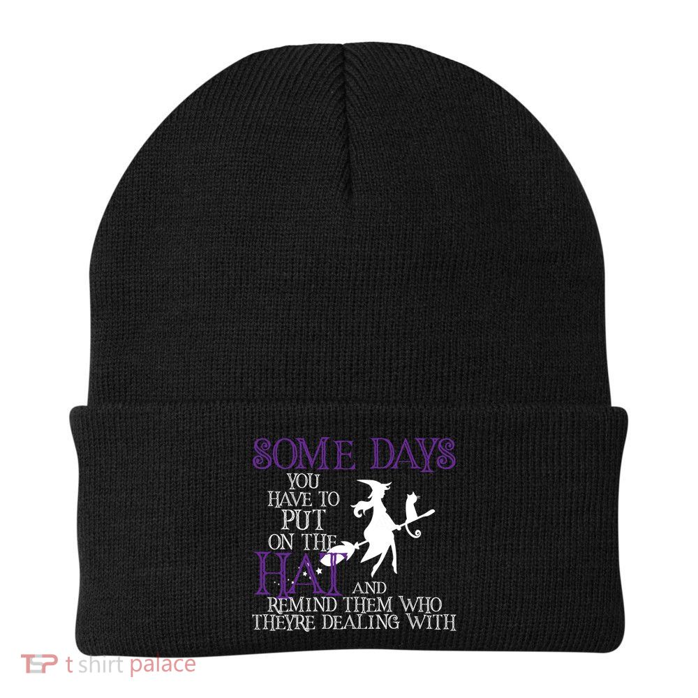 Put On The Hat Funny Witch Halloween Beanie