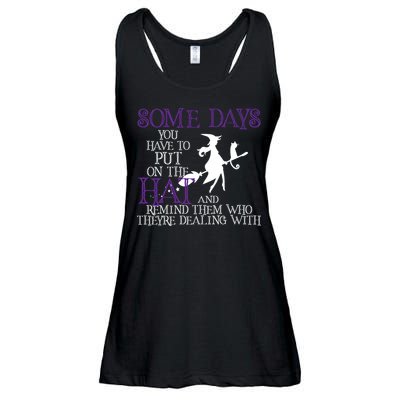 Put On The Hat Funny Witch Halloween Ladies Essential Flowy Tank