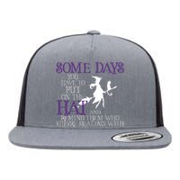 Put On The Hat Funny Witch Halloween Flat Bill Trucker Hat