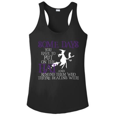 Put On The Hat Funny Witch Halloween Ladies PosiCharge Competitor Racerback Tank