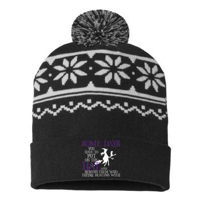 Put On The Hat Funny Witch Halloween USA-Made Snowflake Beanie