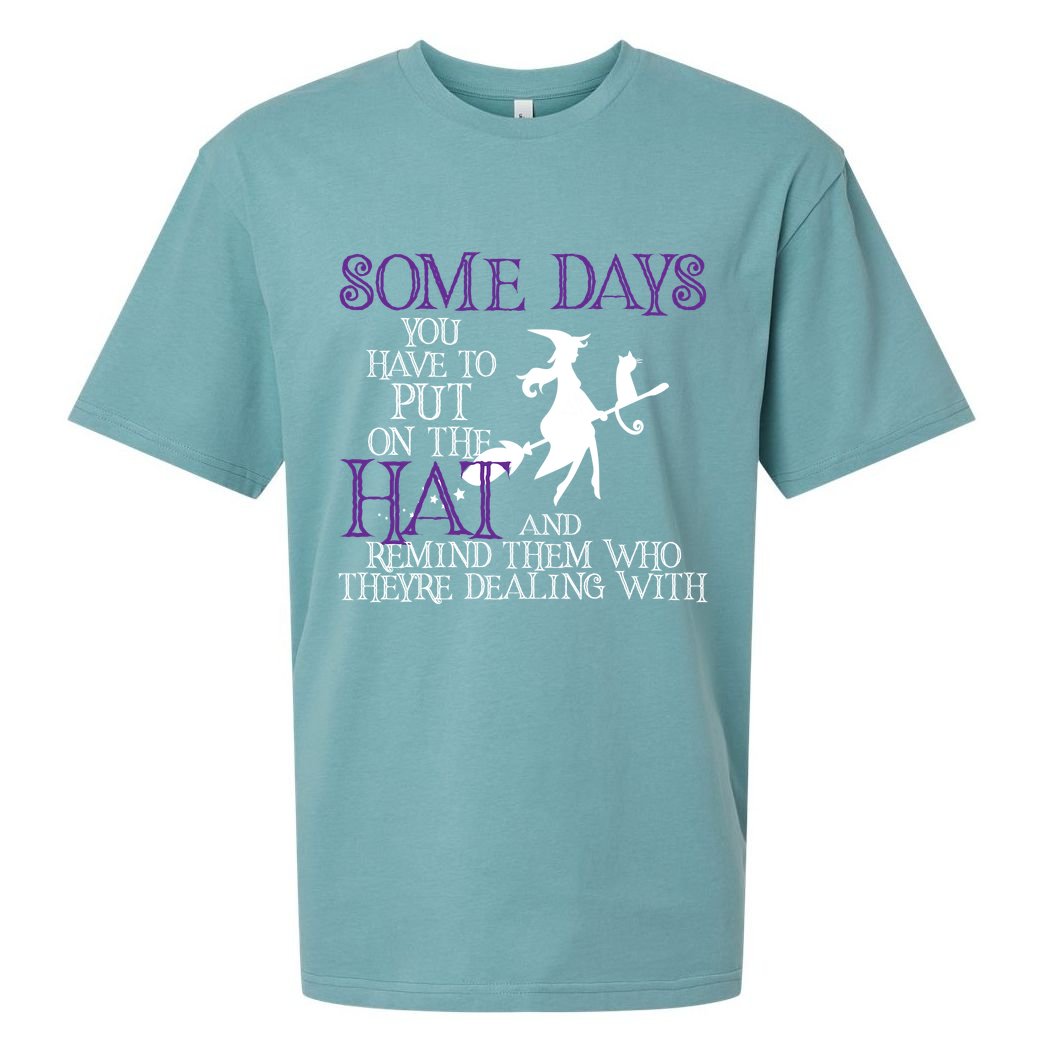 Put On The Hat Funny Witch Halloween Sueded Cloud Jersey T-Shirt