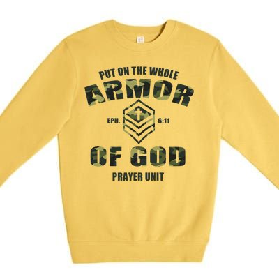 Put On The Whole Armor Of God Prayer Unit Premium Crewneck Sweatshirt