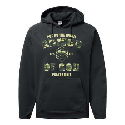 Put On The Whole Armor Of God Prayer Unit Performance Fleece Hoodie