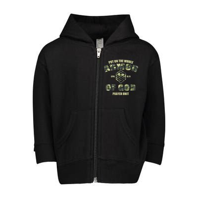 Put On The Whole Armor Of God Prayer Unit Toddler Zip Fleece Hoodie