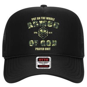 Put On The Whole Armor Of God Prayer Unit High Crown Mesh Back Trucker Hat