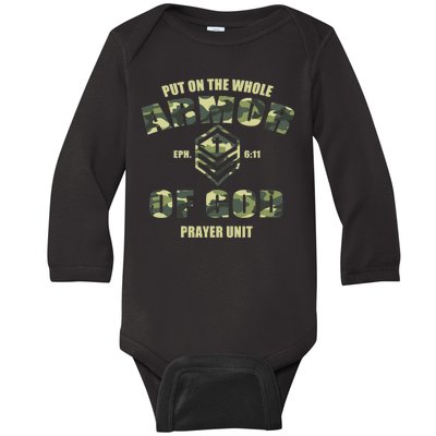 Put On The Whole Armor Of God Prayer Unit Baby Long Sleeve Bodysuit