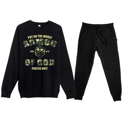 Put On The Whole Armor Of God Prayer Unit Premium Crewneck Sweatsuit Set