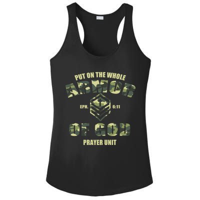 Put On The Whole Armor Of God Prayer Unit Ladies PosiCharge Competitor Racerback Tank