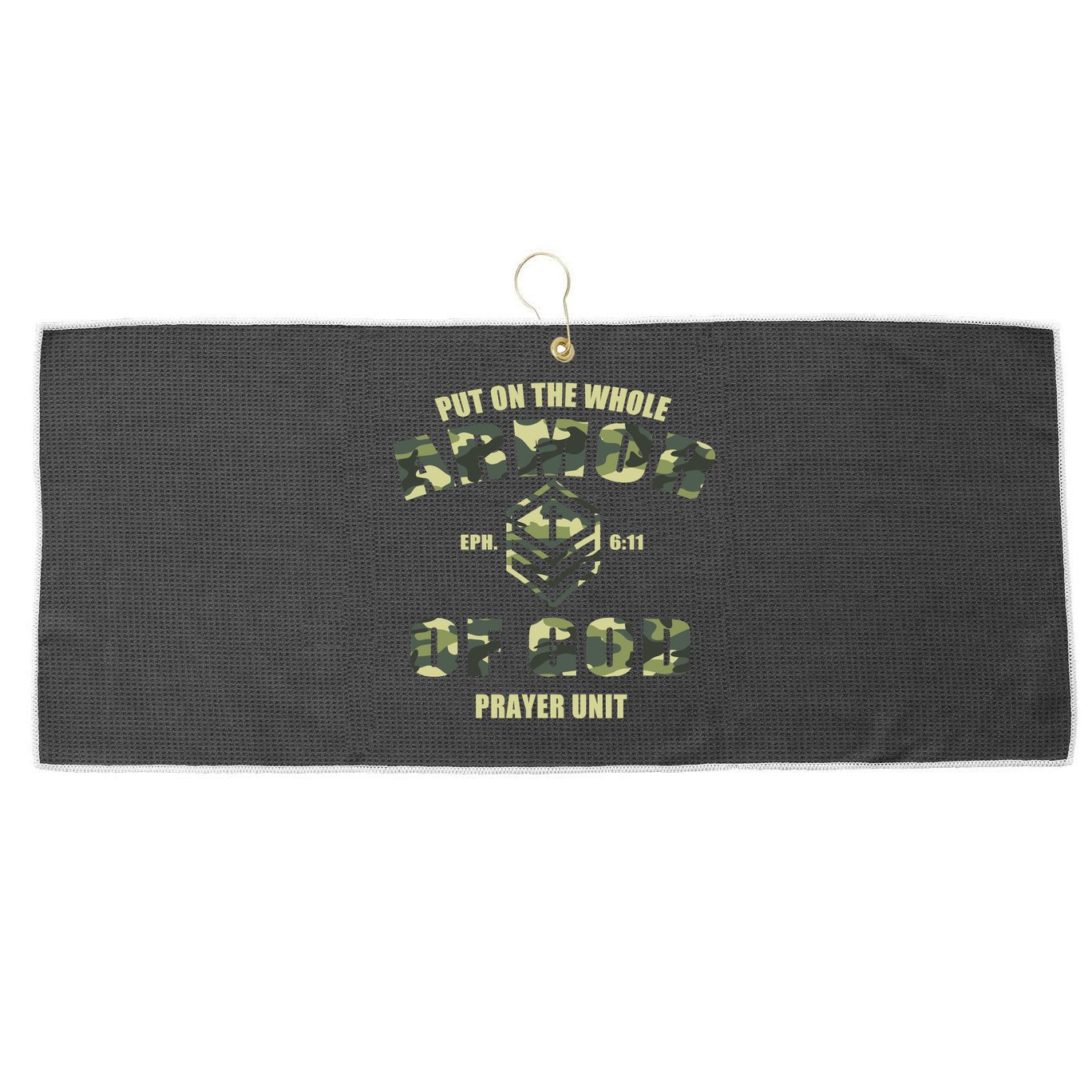 Put On The Whole Armor Of God Prayer Unit Large Microfiber Waffle Golf Towel