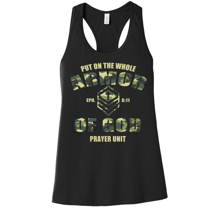 Put On The Whole Armor Of God Prayer Unit Women's Racerback Tank