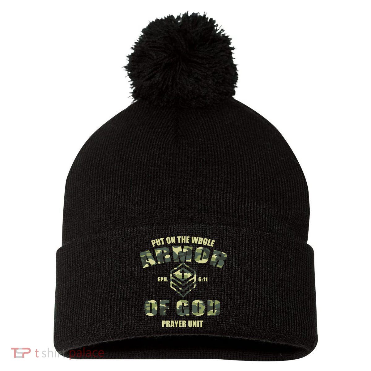 Put On The Whole Armor Of God Prayer Unit Pom Pom 12in Knit Beanie