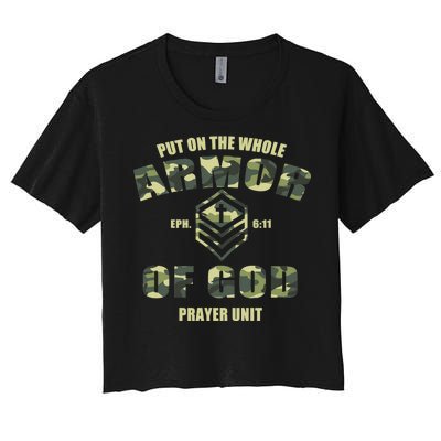 Put On The Whole Armor Of God Prayer Unit Women's Crop Top Tee