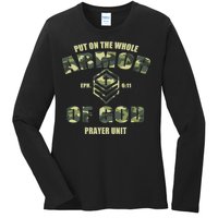 Put On The Whole Armor Of God Prayer Unit Ladies Long Sleeve Shirt