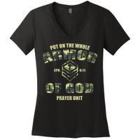 Put On The Whole Armor Of God Prayer Unit Women's V-Neck T-Shirt