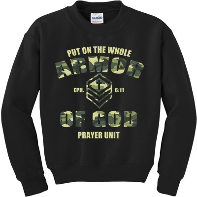 Put On The Whole Armor Of God Prayer Unit Kids Sweatshirt