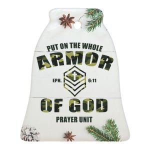 Put On The Whole Armor Of God Prayer Unit Ceramic Bell Ornament