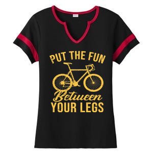 Put The Fun Between Your Legs Ladies Halftime Notch Neck Tee