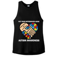Put Your Differences Aside Autism Awareness Ladies PosiCharge Tri-Blend Wicking Tank
