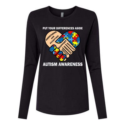 Put Your Differences Aside Autism Awareness Womens Cotton Relaxed Long Sleeve T-Shirt