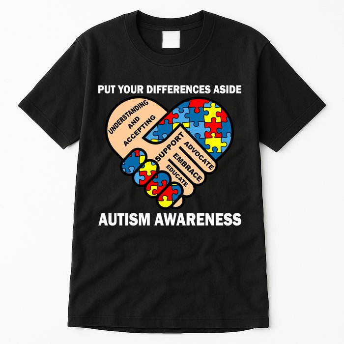 Put Your Differences Aside Autism Awareness Tall T-Shirt