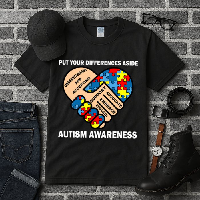 Put Your Differences Aside Autism Awareness Tall T-Shirt