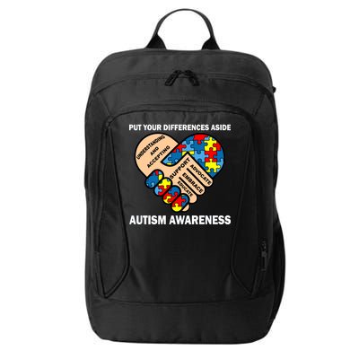 Put Your Differences Aside Autism Awareness City Backpack