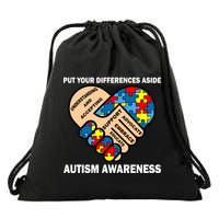 Put Your Differences Aside Autism Awareness Drawstring Bag