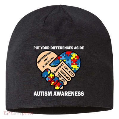 Put Your Differences Aside Autism Awareness Sustainable Beanie