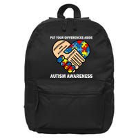Put Your Differences Aside Autism Awareness 16 in Basic Backpack