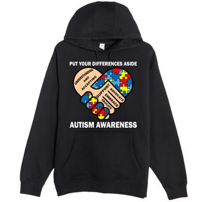 Put Your Differences Aside Autism Awareness Premium Pullover Hoodie