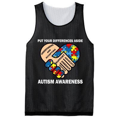 Put Your Differences Aside Autism Awareness Mesh Reversible Basketball Jersey Tank