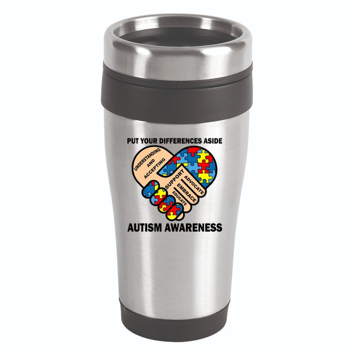 Put Your Differences Aside Autism Awareness 16oz Travel Tumbler
