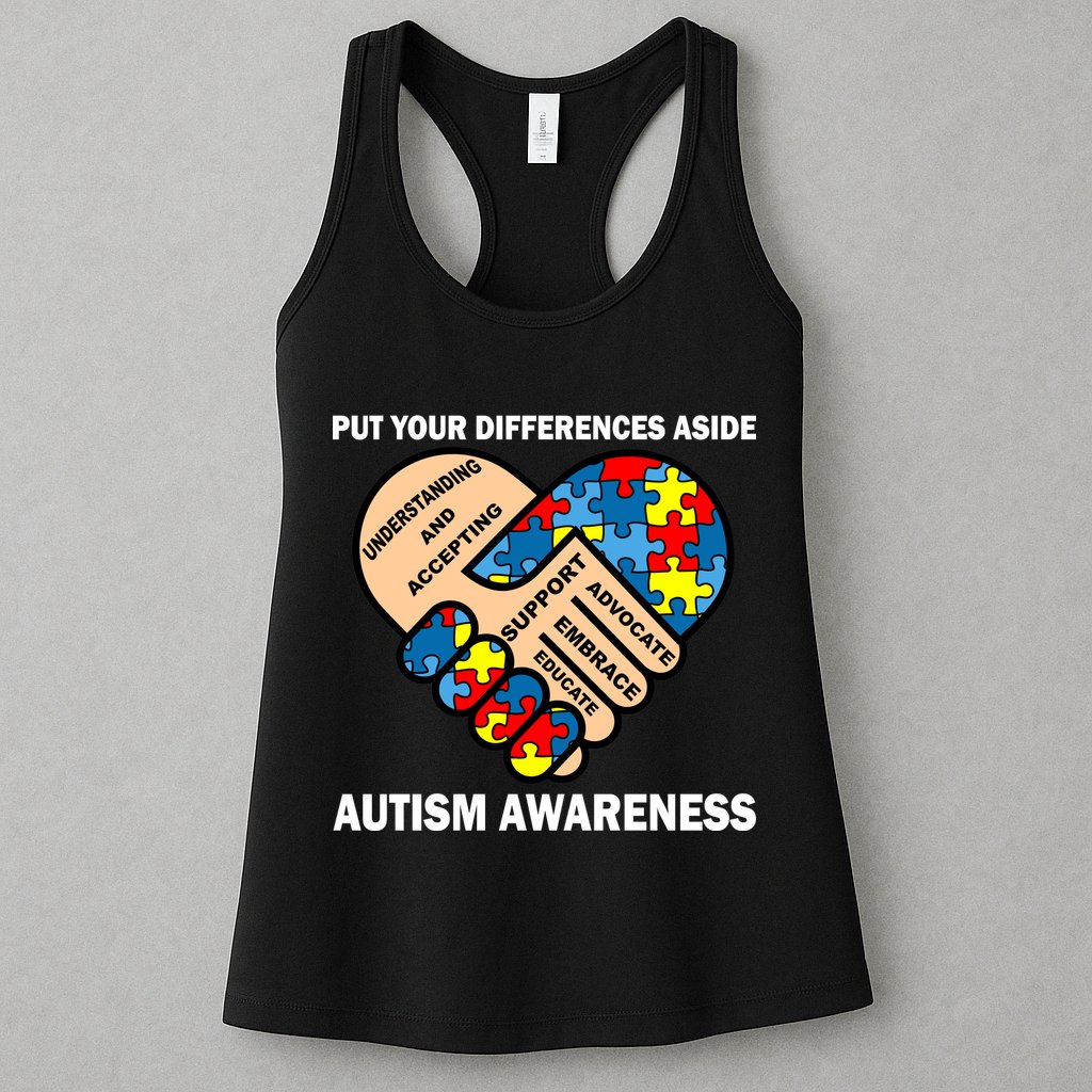 Put Your Differences Aside Autism Awareness Womens Tank Top