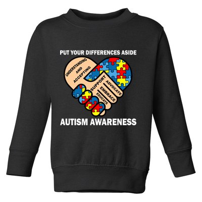 Put Your Differences Aside Autism Awareness Toddler Sweatshirt