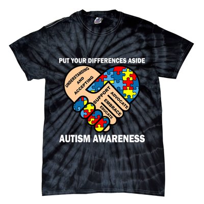 Put Your Differences Aside Autism Awareness Tie-Dye T-Shirt