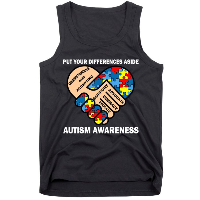Put Your Differences Aside Autism Awareness Tank Top