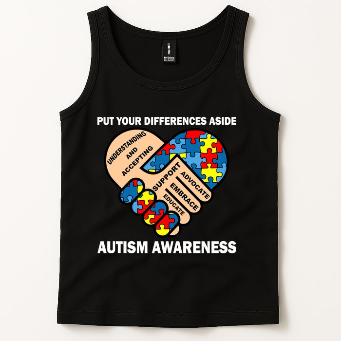 Put Your Differences Aside Autism Awareness Tank Top