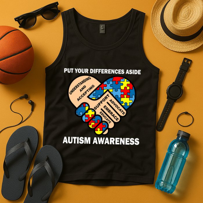 Put Your Differences Aside Autism Awareness Tank Top