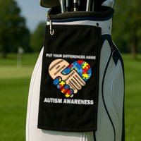 Put Your Differences Aside Autism Awareness Golf Towel