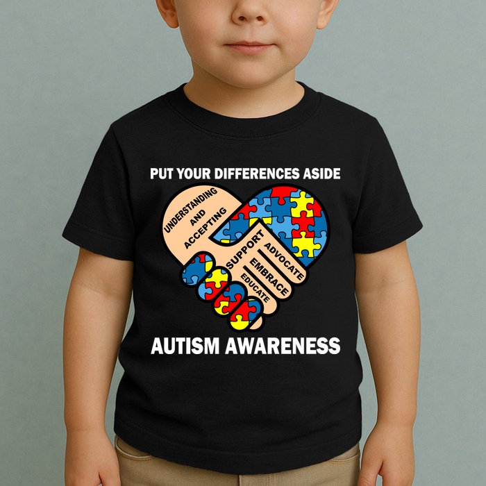 Put Your Differences Aside Autism Awareness Toddler T-Shirt