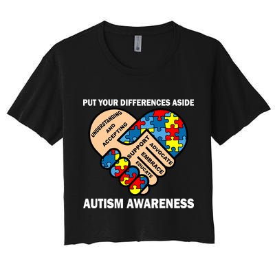 Put Your Differences Aside Autism Awareness Crop Top