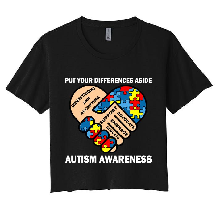 Put Your Differences Aside Autism Awareness Crop Top